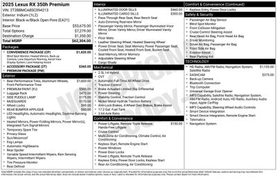 2025 Lexus RX 350h Premium