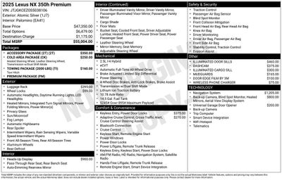 2025 Lexus NX 350h Premium