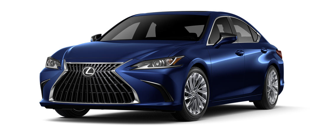 Exterior of the Lexus ES 300h Ultra Luxury shown in Nightfall Mica.