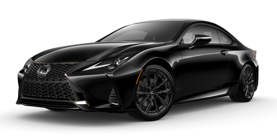 Exterior of the Lexus RC F SPORT shown in Obsidian.