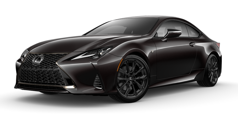 Exterior of the Lexus RC F SPORT shown in Obsidian.
